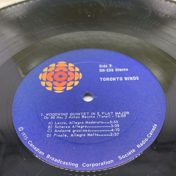 Toronto Winds SM 238 CBC Canadian Broadcasting Corporation Vinyl Record Album LP - Picture 9 of 9